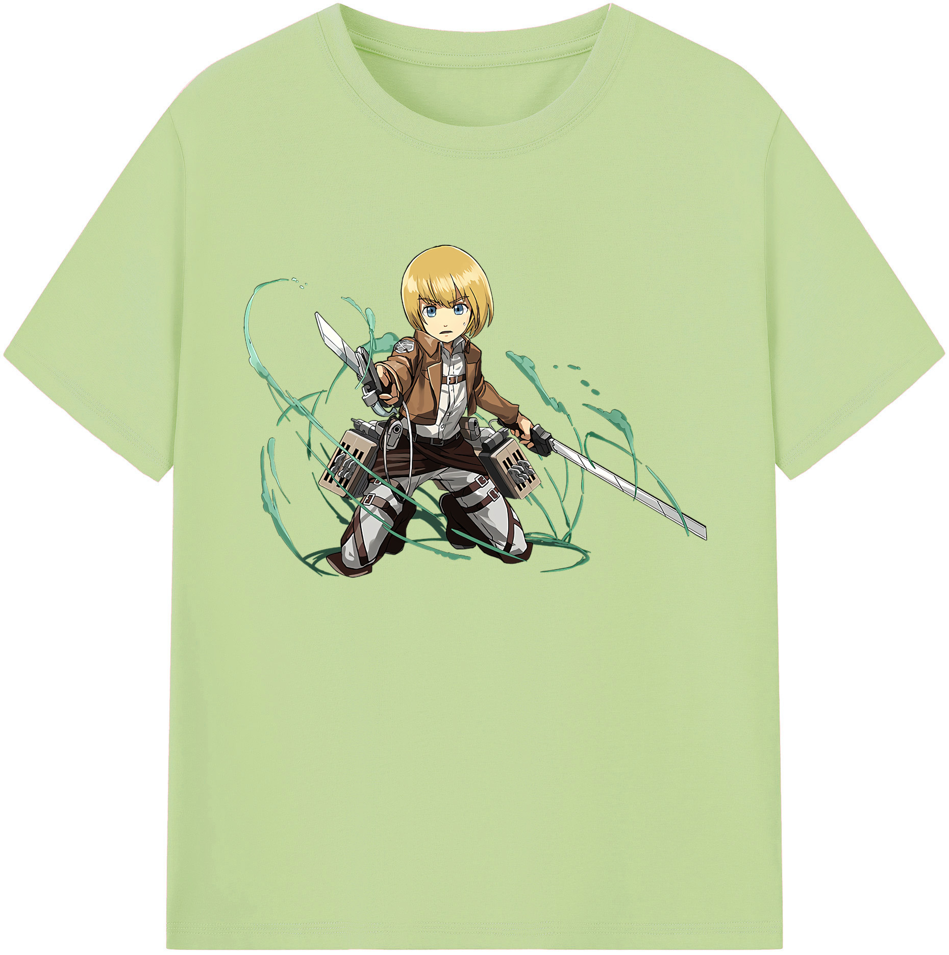 （画像用） 進撃の巨人 アルミン·アルレルト Attack on Titan Armin Arlert 綿100％半袖Tシャツ（フロントプリント）